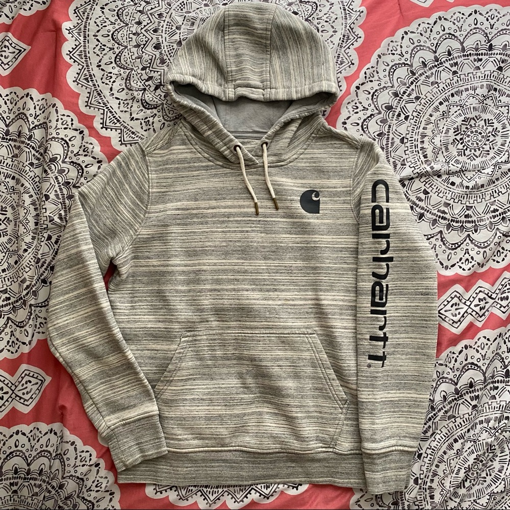 Carhartt Striped Gray Hoodie